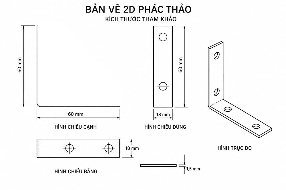 Pát sắt ke vuông Vinahardware