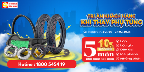 Tri ân khách hàng: Giảm 10% phụ tùng hao mòn tại HEAD Sơn Minh