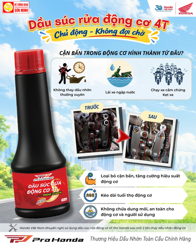 Dầu súc rửa động cơ 4T Pro Honda – Chủ động, không đợi chờ