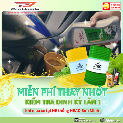 Dầu nhớt Pro Honda: Thay nhớt miễn phí tại HEAD Sơn Minh