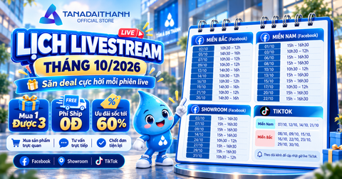 Lịch livestream tháng 10 Shop Tân Á Đại Thành miền Nam: Săn deal hấp dẫn, ưu đãi tới 60%