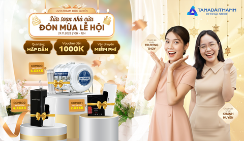 DUY NHẤT TRÊN LIVESTREAM 29/11: MÁY LỌC NƯỚC RO GIẢM TỚI 55%, VOUCHER GIẢM GIÁ TỚI 1 TRIỆU