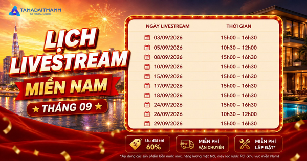 Lịch livestream tháng 9 của Shop Tân Á Đại Thành miền Nam