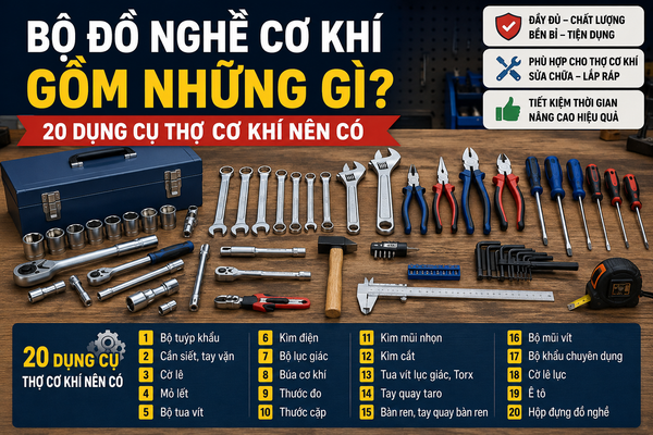 Bộ Đồ Nghề Cơ Khí Gồm Những Gì? 20 Dụng Cụ Thợ Cơ Khí Nên Có