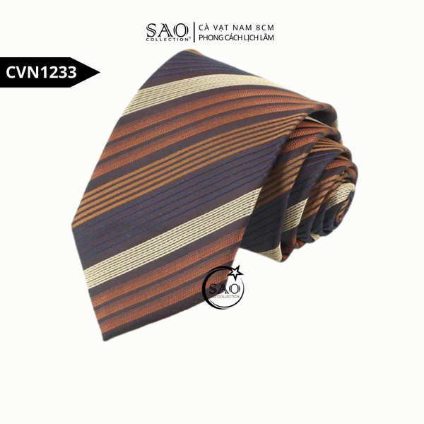 Cà vạt nam 8cm họa tiết lịch lãm cho quý ông trung niên