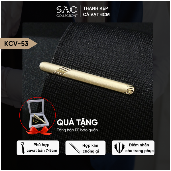 Kẹp cà vạt 6cm lịch lãm, dễ sử dụng và dễ phối cho người mới