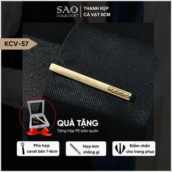 Kẹp cà vạt 6cm lịch lãm, dễ sử dụng và dễ phối cho người mới