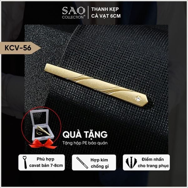 Kẹp cà vạt 6cm lịch lãm, dễ sử dụng và dễ phối cho người mới