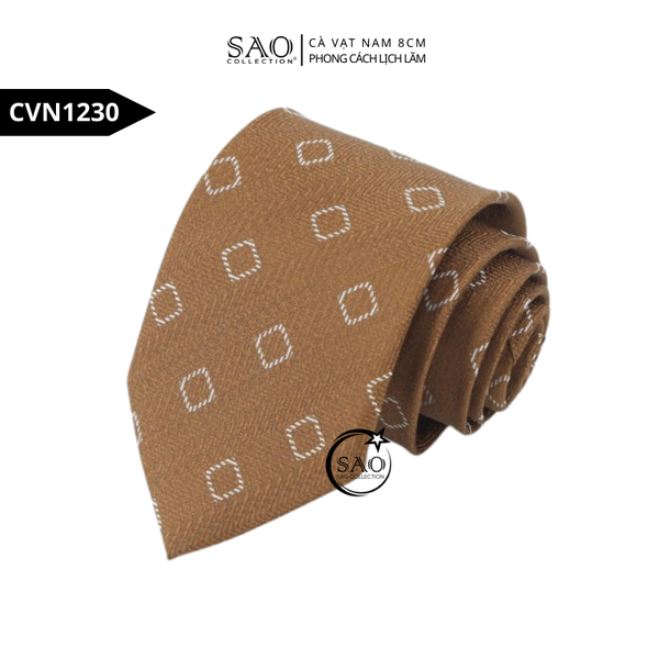 Cà vạt nam 8cm họa tiết lịch lãm cho quý ông trung niên
