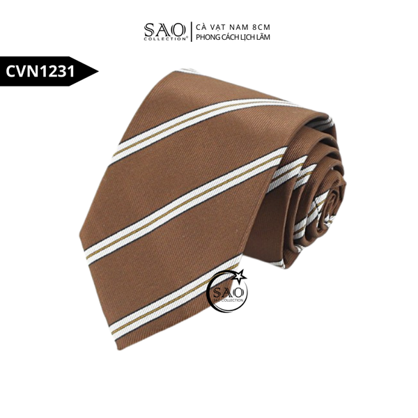 Cà vạt nam 8cm họa tiết lịch lãm cho quý ông trung niên