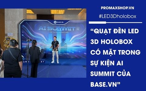 Quạt đèn LED 3D Holobox PromaxShop có mặt trong sự kiện AI Summit của BASE.VN