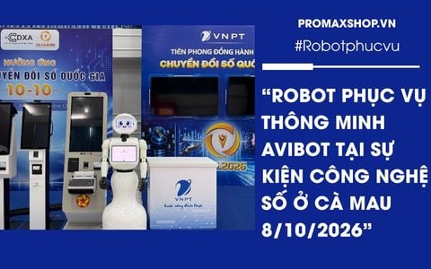 Robot phục vụ thông minh AviBot tại sự kiện công nghệ số ở Cà Mau ngày 8/10/2026