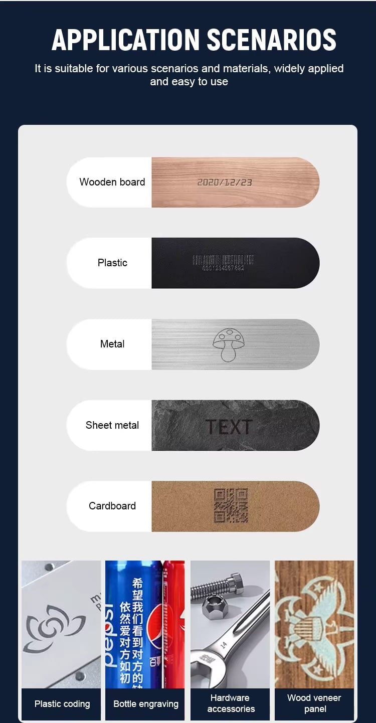 Máy khắc laser fiber kim loại mini cầm tay 20W Aturos BEI6, khắc laser sợi kim loại bằng thép không gỉ cầm tay có pin