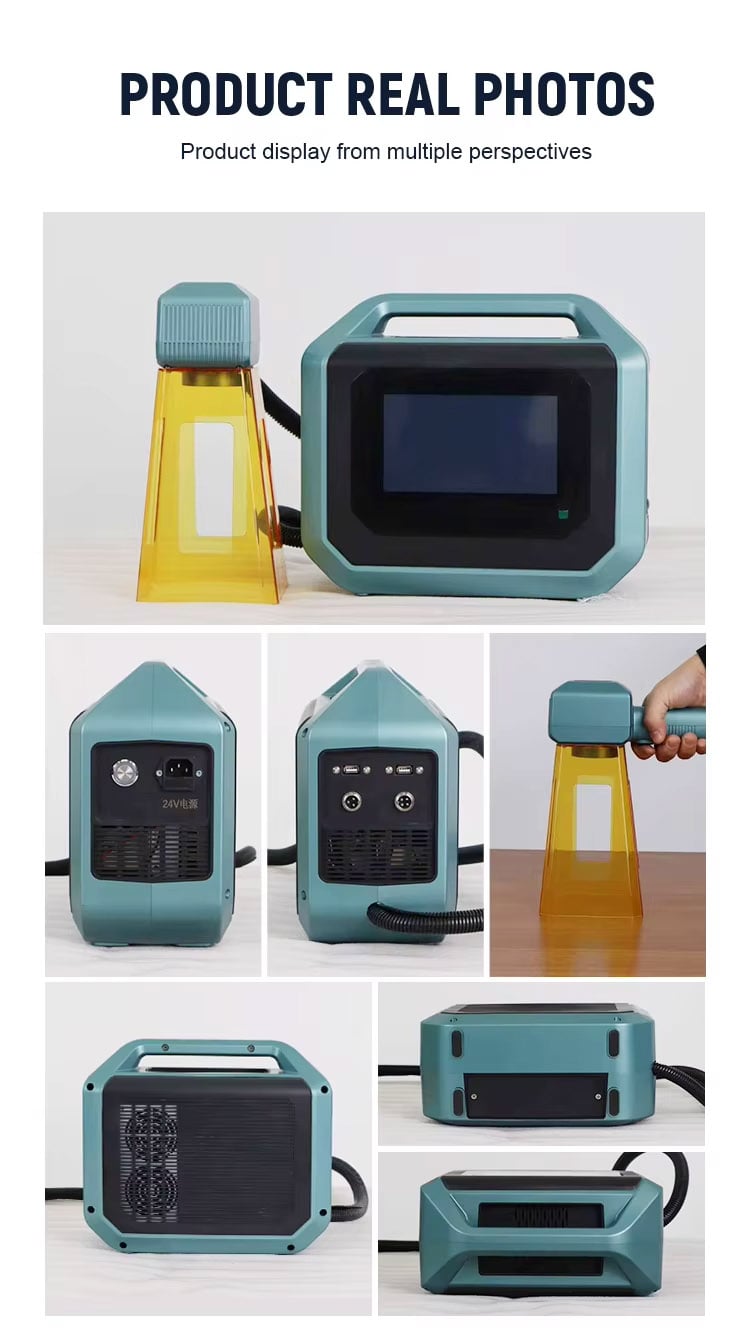 Máy khắc laser fiber kim loại mini cầm tay 20W Aturos BEI6, khắc laser sợi kim loại bằng thép không gỉ cầm tay có pin