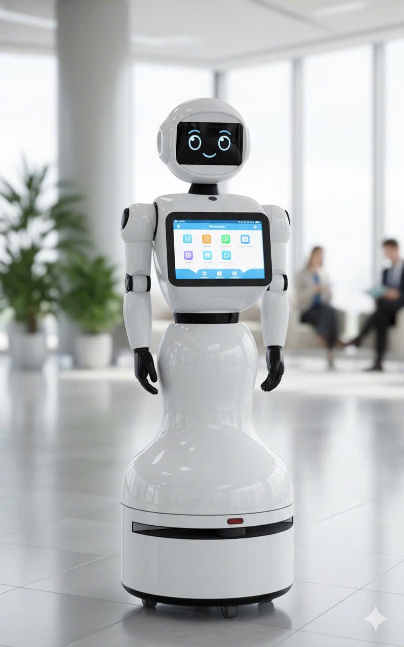 Robot hình người ProBot V2 tích hợp khay để thức ăn