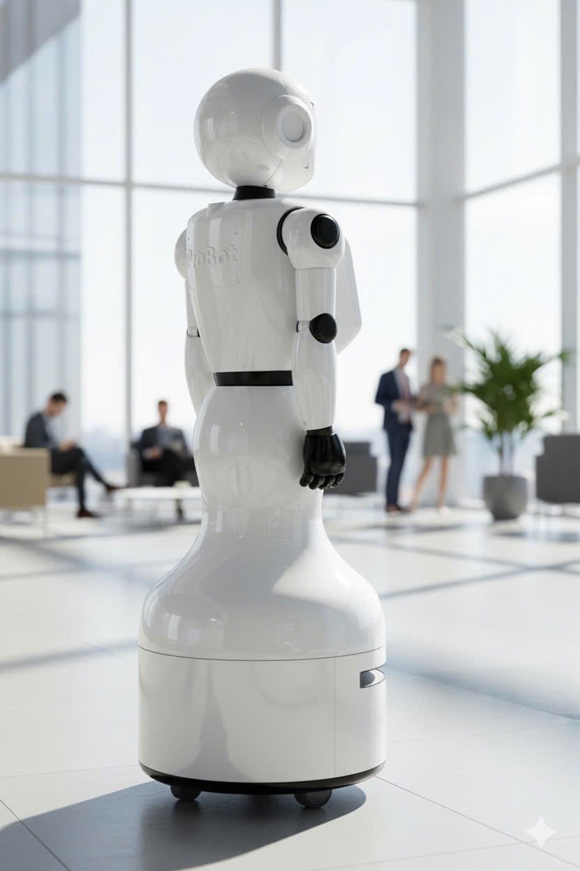 Robot hình người ProBot V2 tích hợp khay để thức ăn