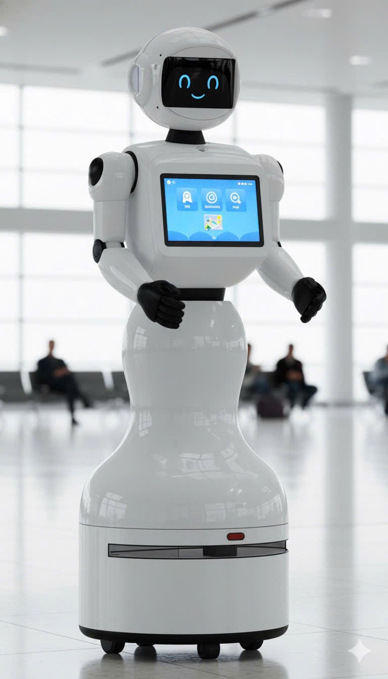 Robot hình người ProBot V2 tích hợp khay để thức ăn