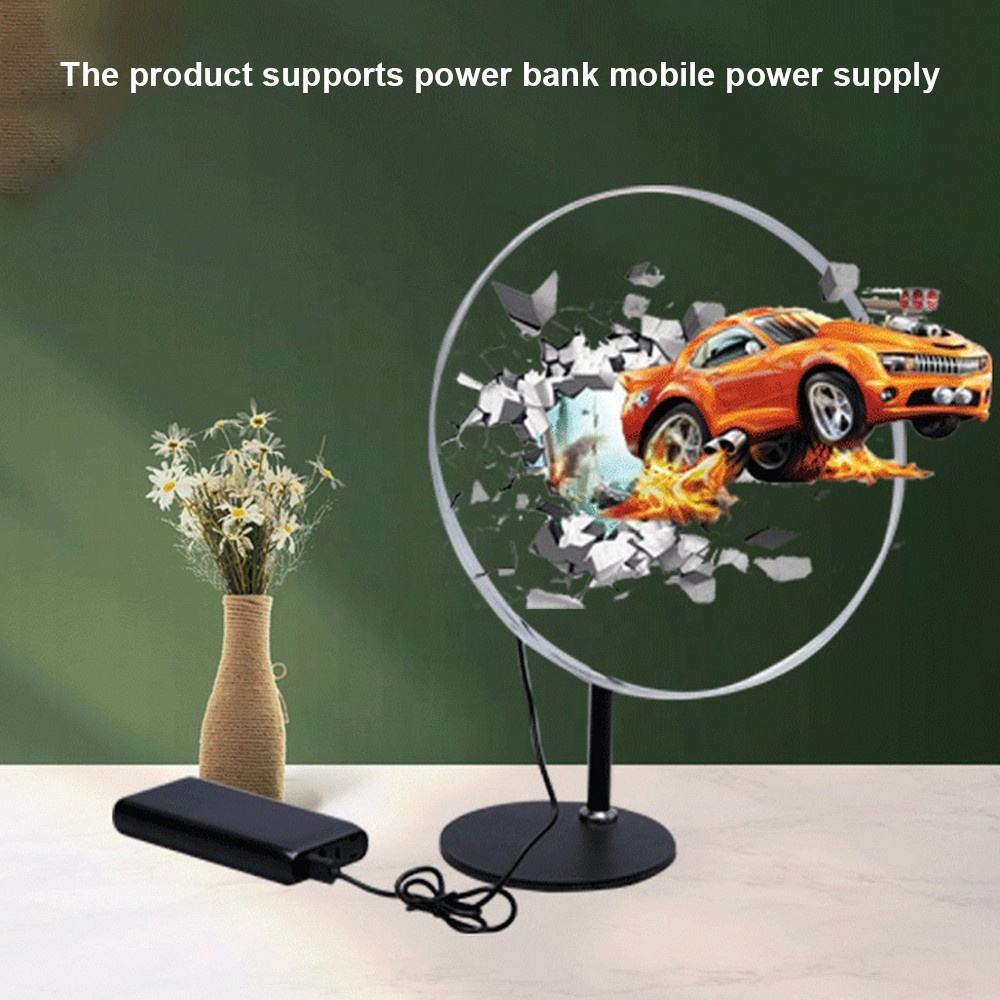 Quạt led 3d Hologram mini để bàn, tích hợp cover dùng pin sạc dự phòng Aturos F30 - 30cm