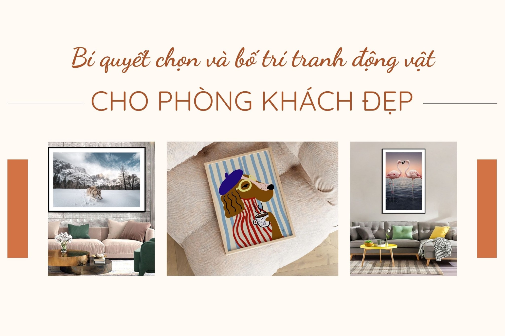 Bí quyết chọn và bố trí tranh động vật cho phòng khách đẹp