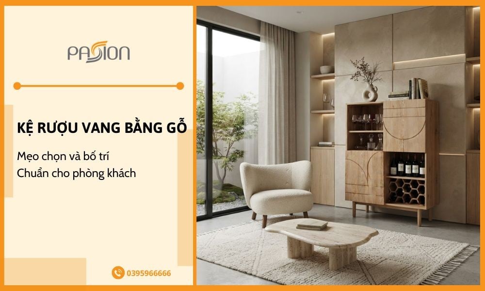 Mẹo chọn kệ rượu vang bằng gỗ và bố trí chuẩn cho phòng khách