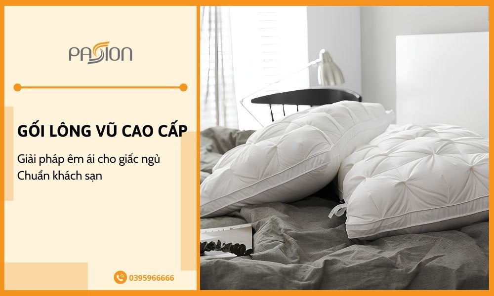 Gối lông vũ cao cấp giải pháp êm ái cho giấc ngủ tiêu chuẩn khách sạn