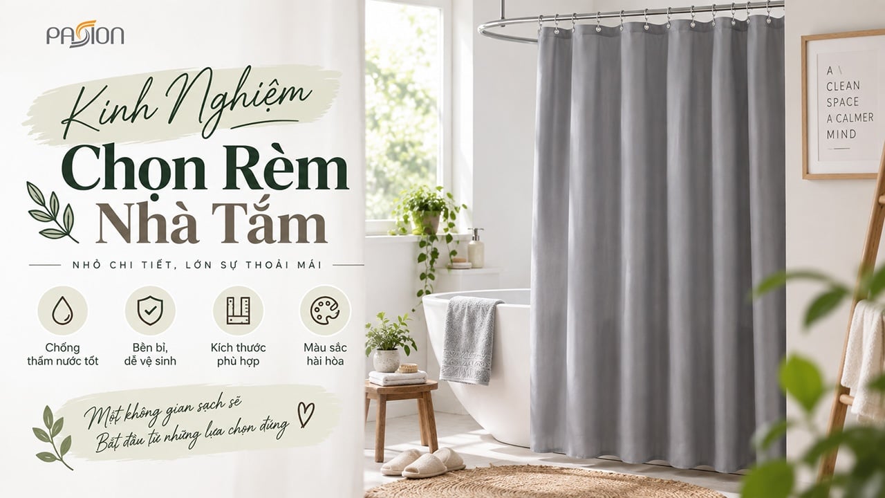 Kinh Nghiệm Chọn Rèm/Màn Phòng Tắm Chống Thấm, Bền Đẹp