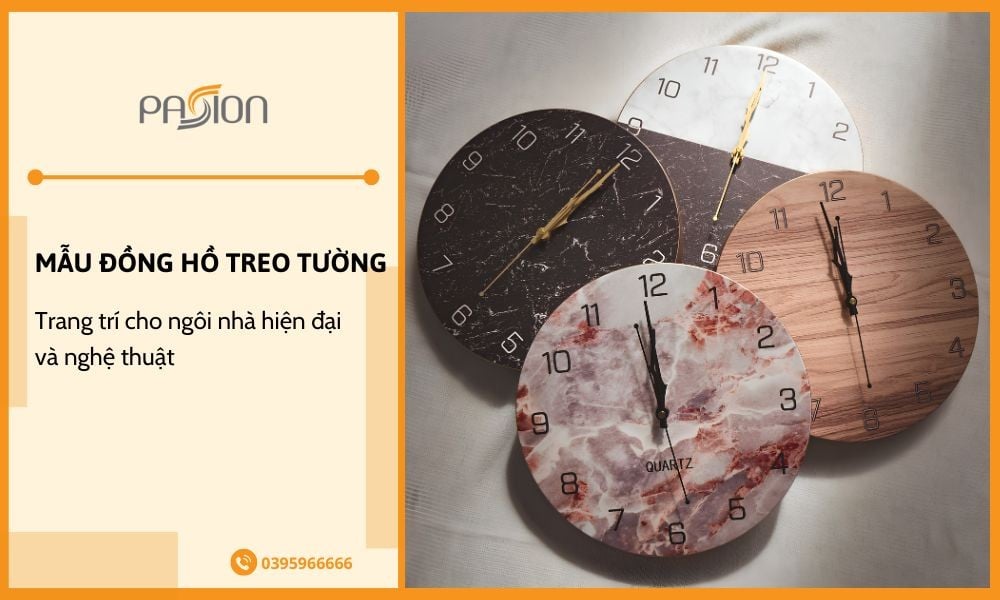 Mẫu đồng hồ treo tường trang trí cho ngôi nhà hiện đại, nghệ thuật