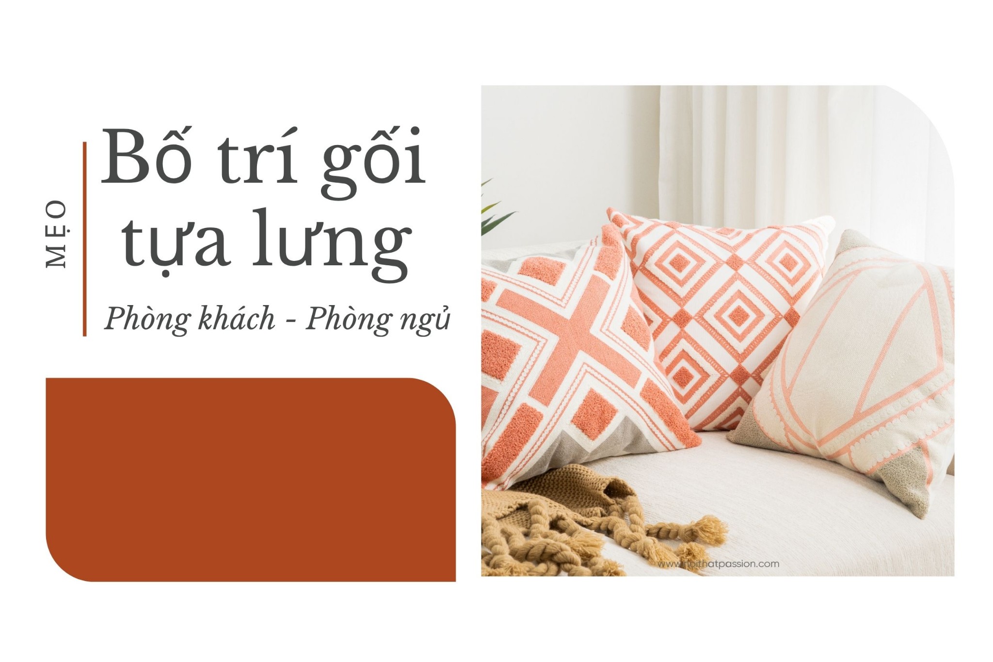 Mẹo bố trí gối tựa lưng cho phòng khách và phòng ngủ