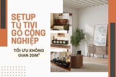Setup tủ tivi gỗ công nghiệp tối ưu không gian 20m²