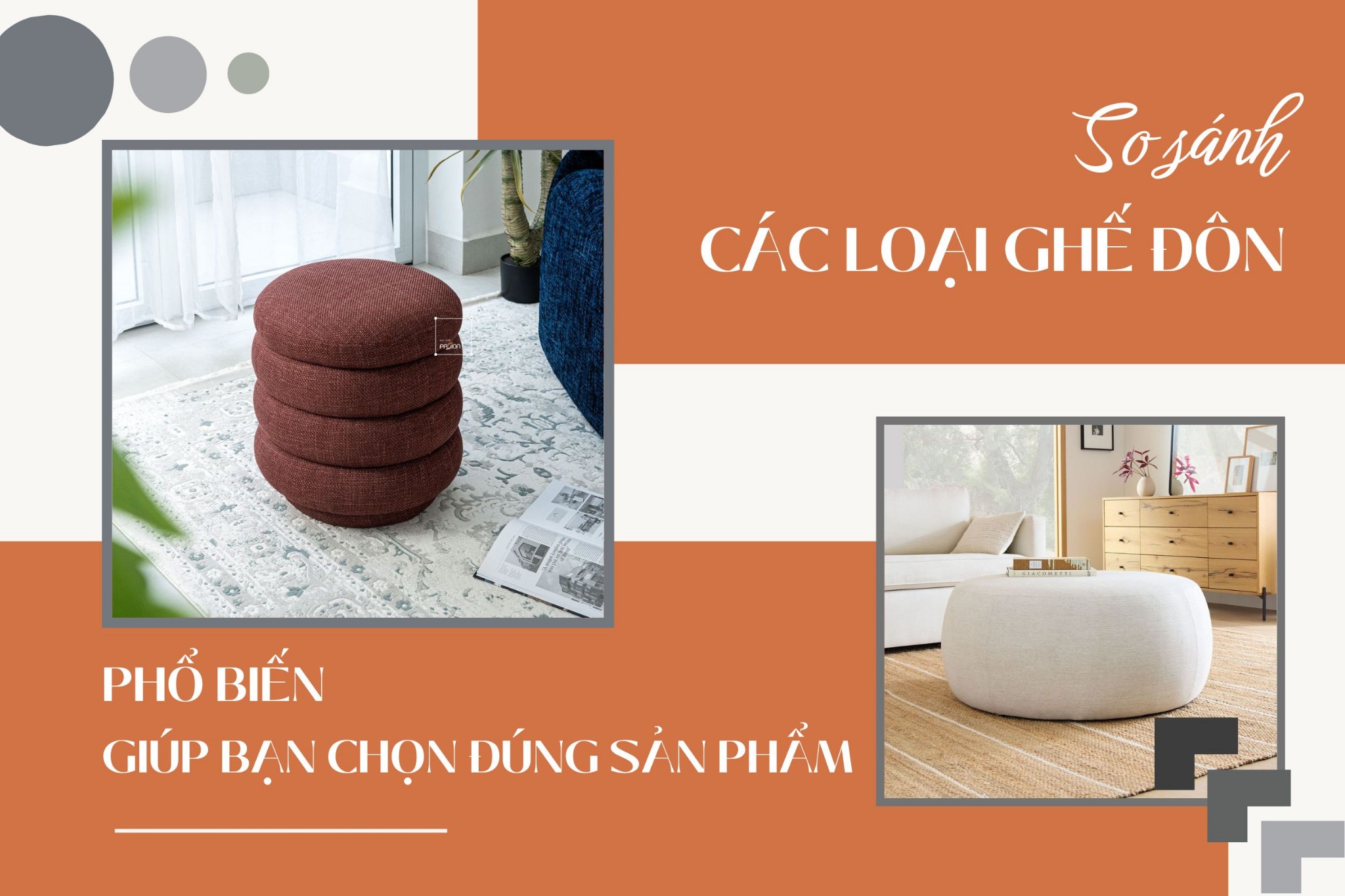 So sánh các loại ghế đôn phổ biến giúp bạn chọn đúng sản phẩm