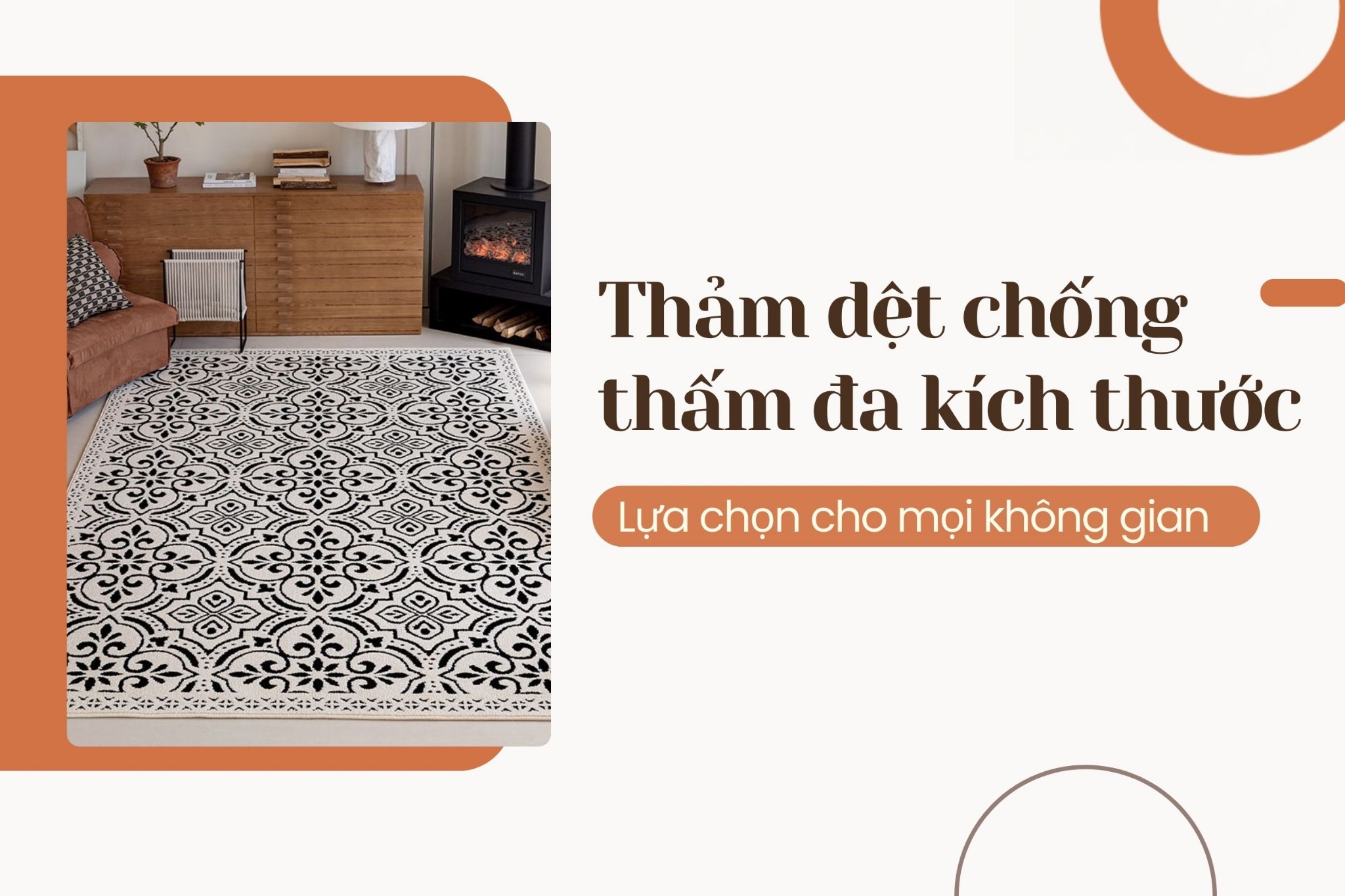 Thảm dệt chống thấm đa kích thước lựa chọn cho mọi không gian