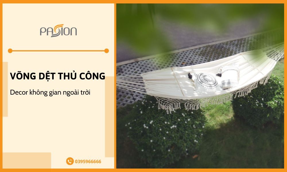 Võng dệt thủ công decor không gian ngoài trời