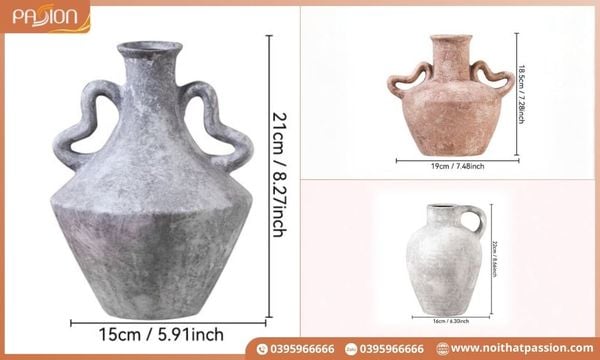 Sự đa dạng về mẫu mã và kiểu dáng của bình hoa gốm trang trí Elara tối giản