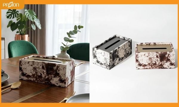 Hộp khăn giấy cao cấp giả lông ngựa