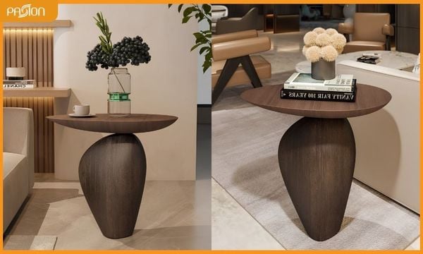 Bàn sideboard dạng đá cuội cho phòng khách Wabi Sabi