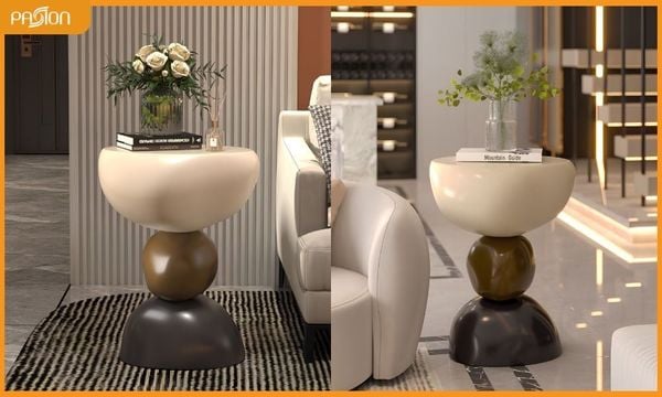 Bàn sideboard mini hình đá xếp tầng hiện đại