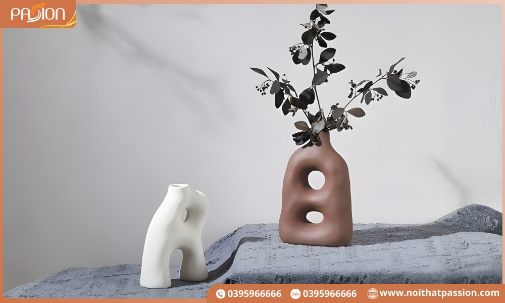 Cách chọn bình hoa gốm cắm hoa khô Scandinavian tối giản chuẩn gu