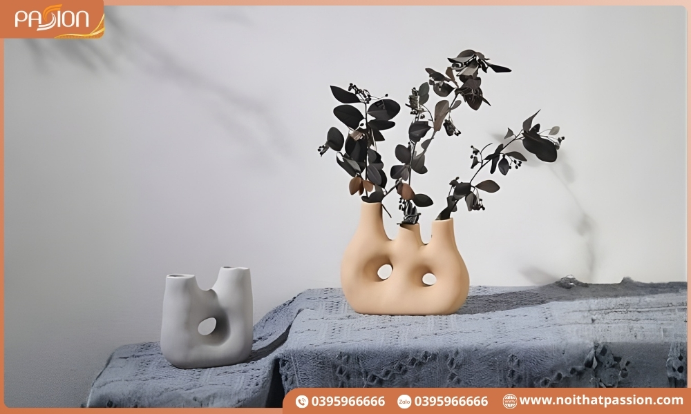 Đặc điểm nổi bật của bình hoa gốm cắm hoa khô Scandinavian tối giản