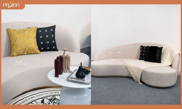 Ghế sofa băng dài form gợn sóng