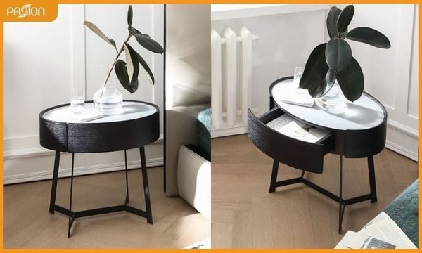 Tủ táp đầu giường bằng gỗ phong cách Minimalist