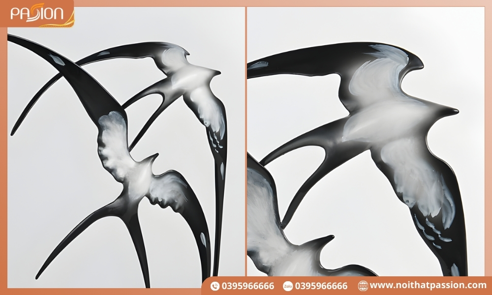 Cách bố trí đồ trang trí nội thất hình đôi chim én kim loại chuẩn thẩm mỹ