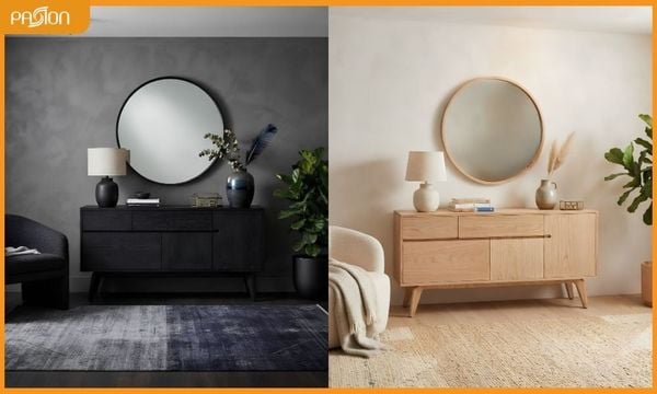 Tủ console cách điệu tối giản có ngăn kéo tủ