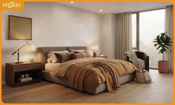 Không gian nghỉ dưỡng tại phòng ngủ Cozy