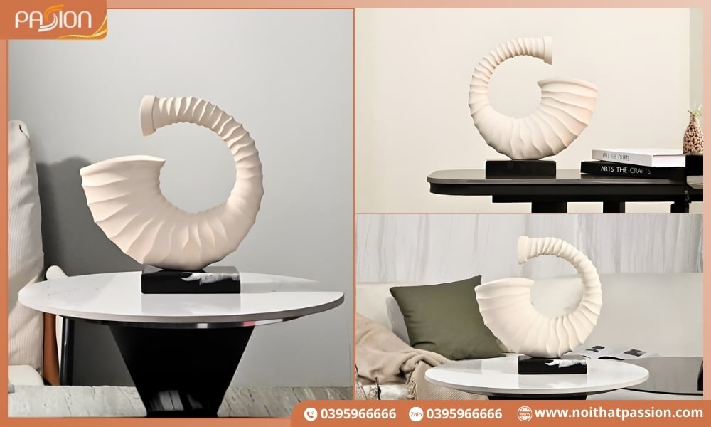 Tượng Trang Trí Sừng Ốc Xà Cừ Wabi Sabi