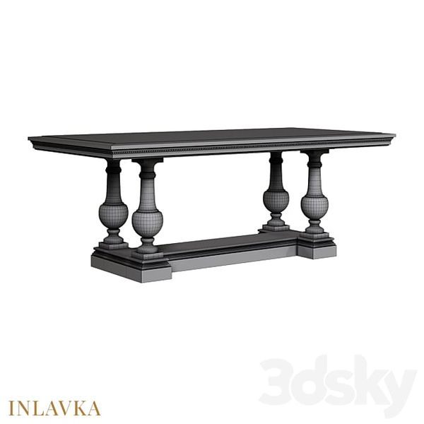 Bàn ăn cổ điển hình chữ nhật khắc răng cưa