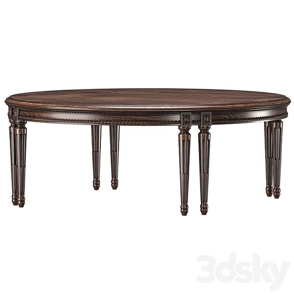 Bàn trà cổ điển oval Louis XVI Chairish