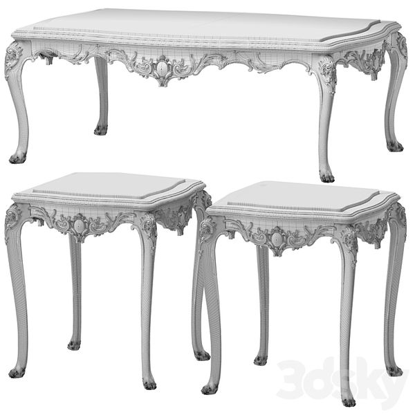 Bàn trà cổ điển Benjamin Louis XV