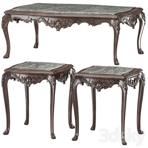 Bàn trà cổ điển Benjamin Louis XV