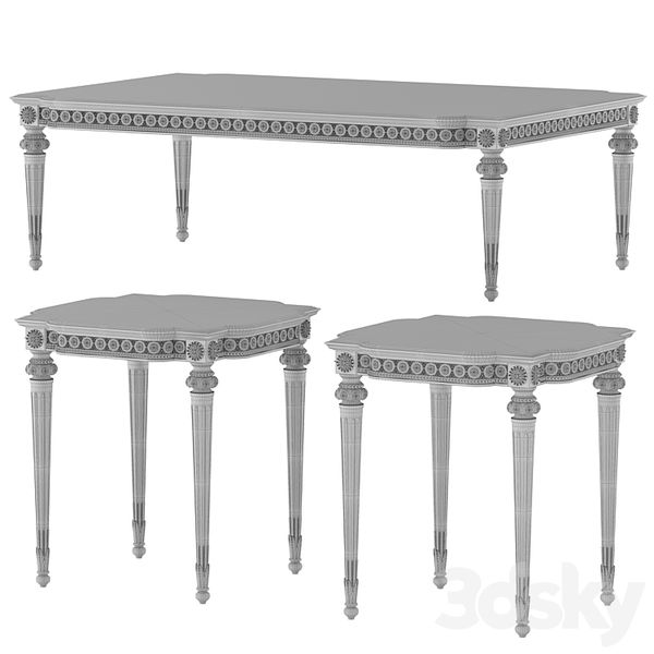 Bàn trà tân cổ điển Châu Âu Louis XVI hoàng gia