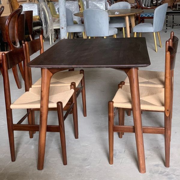 BỘ BÀN ĂN CHUNG CƯ 4 GHẾ&nbsp;- GỖ ÓC CHÓ